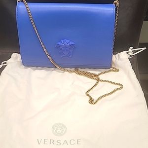 Authentic Versace Blue Clutch, Shoulder Bag